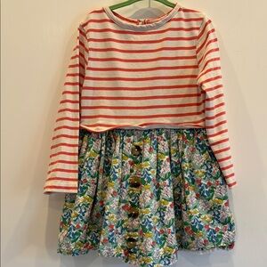 Striped and Floral Long Sleeve Dress